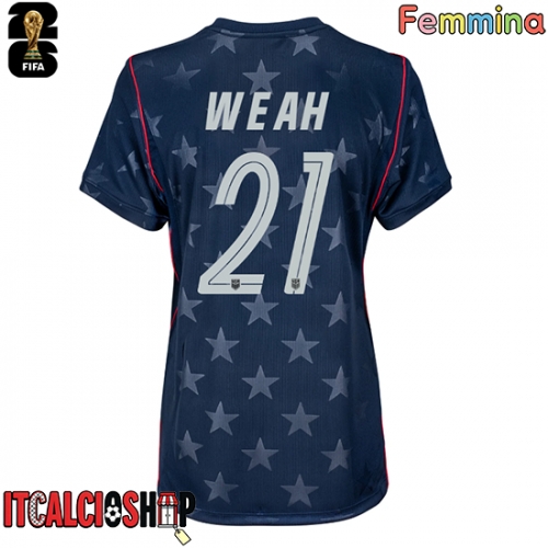 Stati Uniti Timothy Weah #21 Seconda Maglia Femmina Mondiali 2026 Manica Corta